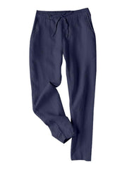 Casual High Waist Button Straight Leg Pants
