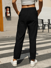 Casual High Waist Button Straight Leg Pants