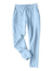 Casual High Waist Button Straight Leg Pants