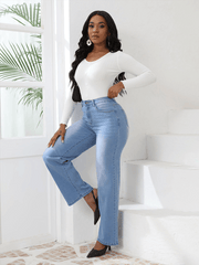 Vintage Loose Casual Straight Leg Denim Trousers