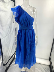 New Fashion Sexy Solid Color Off-shoulder Backless Dress