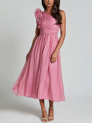 New Fashion Sexy Solid Color Off-shoulder Backless Dress