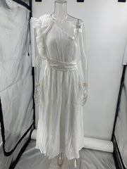 New Fashion Sexy Solid Color Off-shoulder Backless Dress