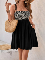 Floral patchwork sleeveless casual dress