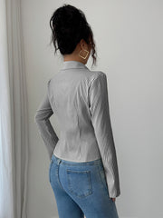 Striped Long Sleeve Button-Down Shirt