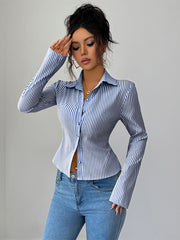 Striped Long Sleeve Button-Down Shirt