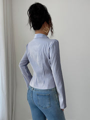 Striped Long Sleeve Button-Down Shirt