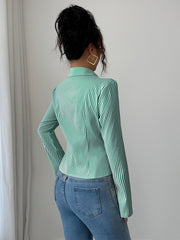 Striped Long Sleeve Button-Down Shirt