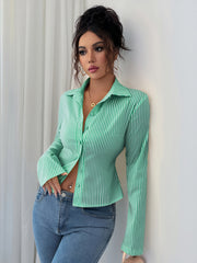 Striped Long Sleeve Button-Down Shirt