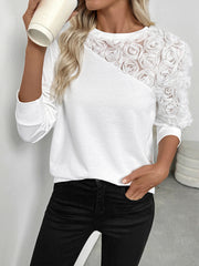 3D floral sweatshirt long-sleeved top