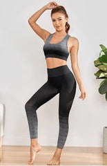 Women's Seamless Breathable Moisture Wicking Bra Yoga Set - 808Lush