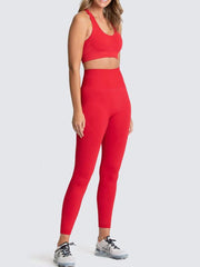 Women's Beautiful Back High Waist Peach Hip Seamless Knitted Vest Trousers Two-piece Set - 808Lush