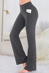 Pocketed High Waist Active Pants - 808Lush
