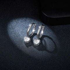 1 Carat Moissanite 925 Sterling Silver Heart Earrings - 808Lush
