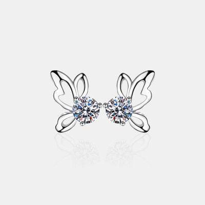 1 Carat Moissanite Butterfly Shape Earrings - 808Lush