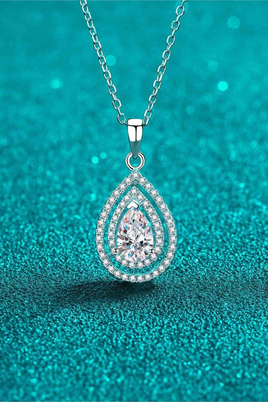 1 Carat Moissanite Teardrop Pendant Necklace - 808Lush