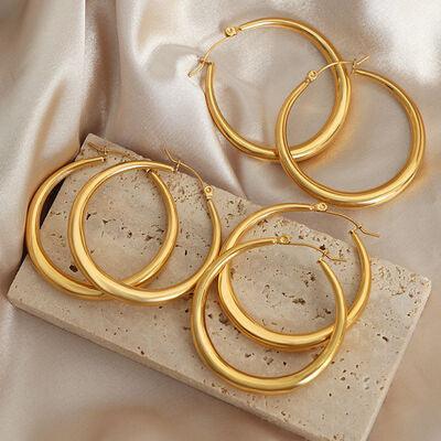 18K Gold-Plated Hoop Earrings - 808Lush