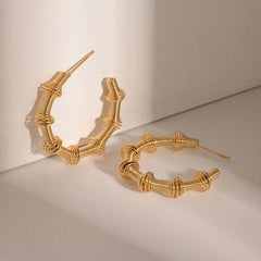 18K Gold-Plated Stainless Steel C-Hoop Earrings - 808Lush
