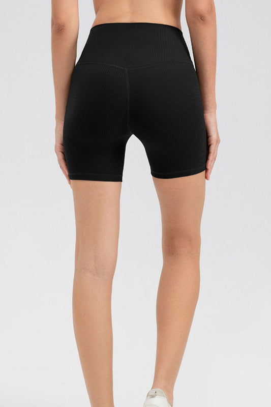 Wide Waistband Slim Fit Sports Shorts - 808Lush