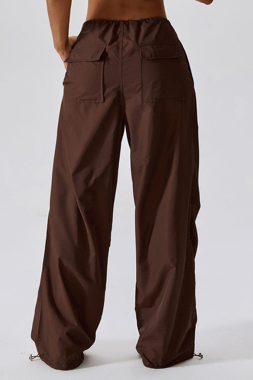 Long Loose Fit Pocketed Sports Pants - 808Lush