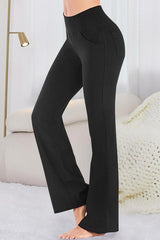 Pocketed High Waist Active Pants - 808Lush