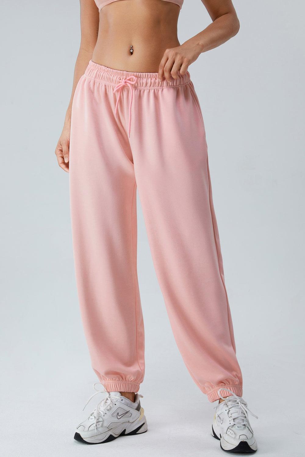 Drawstring Pocketed Active Pants - 808Lush