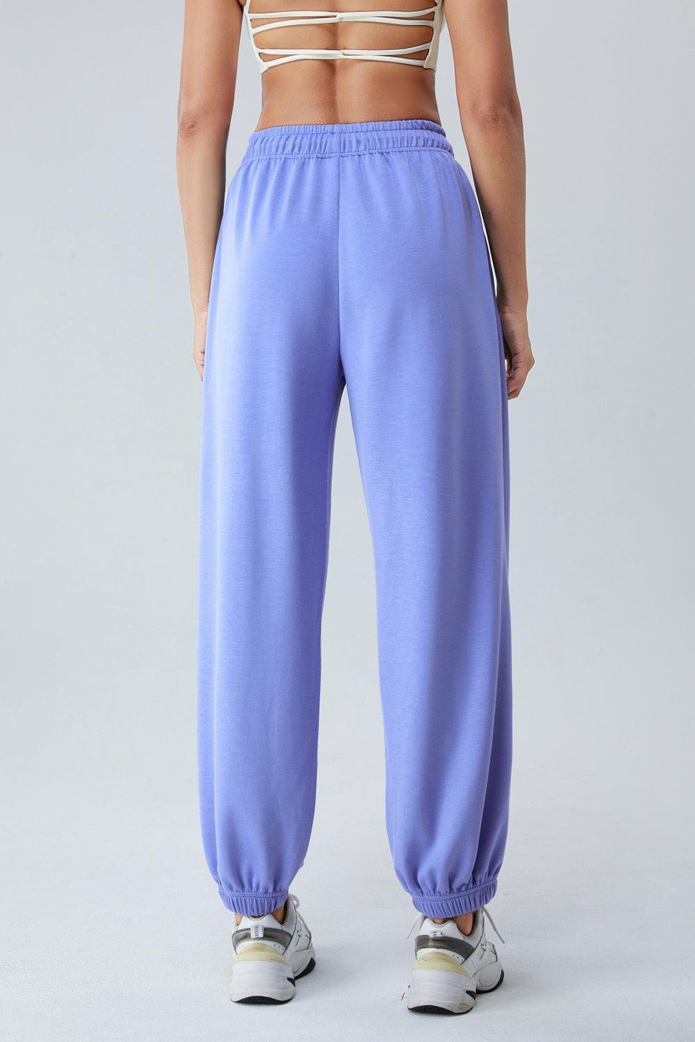 Drawstring Pocketed Active Pants - 808Lush