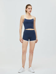 Contrast Trim High Waist Active Shorts - 808Lush