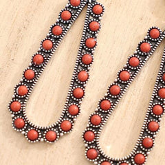 Alloy Beaded Teardrop Earrings - 808Lush