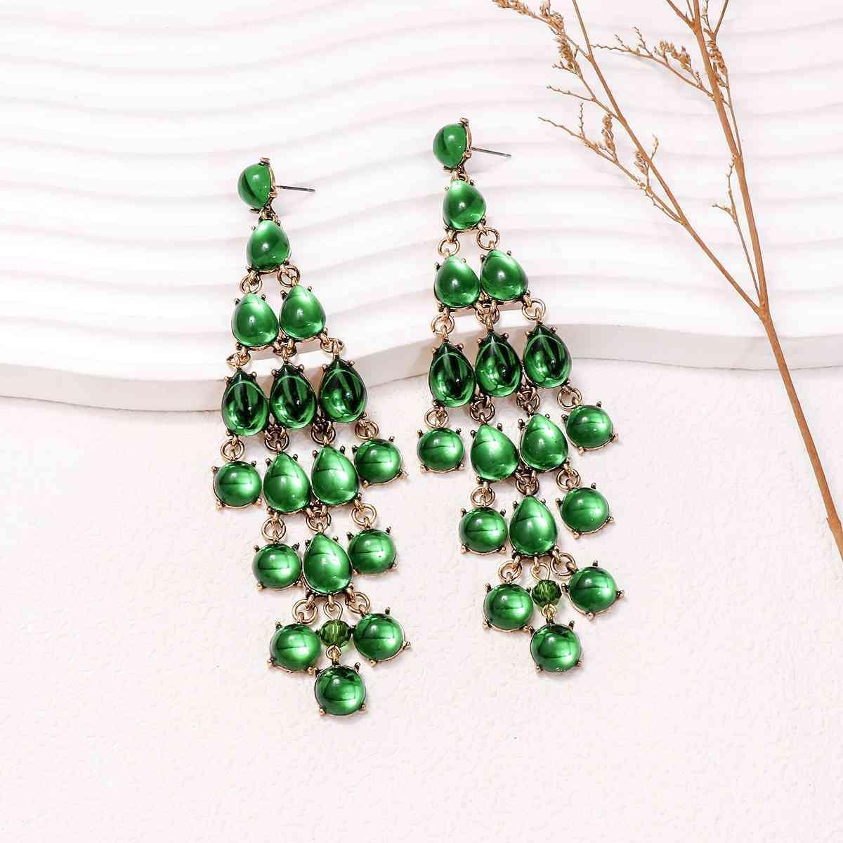 Alloy & Rhinestone Teardrop Earrings - 808Lush