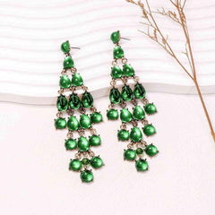 Alloy & Rhinestone Teardrop Earrings - 808Lush