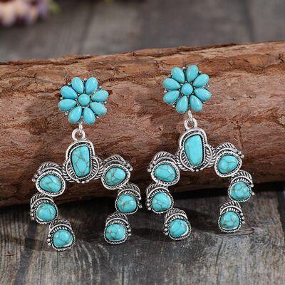 Artificial Turquoise Alloy Dangle Earrings - 808Lush