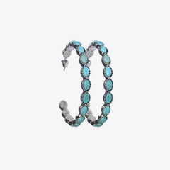 Artificial Turquoise C-Hoop Earrings - 808Lush