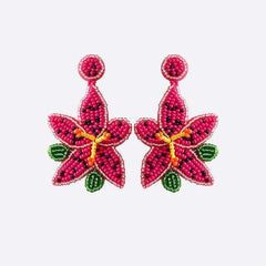 Bead Stainless Steel Flower Dangle Earrings - 808Lush