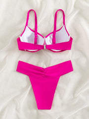 Bikini Solid Color Swimsuit Sexy Split Foreign Trade Swimsuit - 808Lush