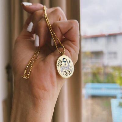 Brass 18K Gold-Plated Coin Shape Pendant Necklace - 808Lush