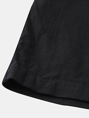 Men's Cotton Linen Beach Shorts Korean Style Solid Color - 808Lush
