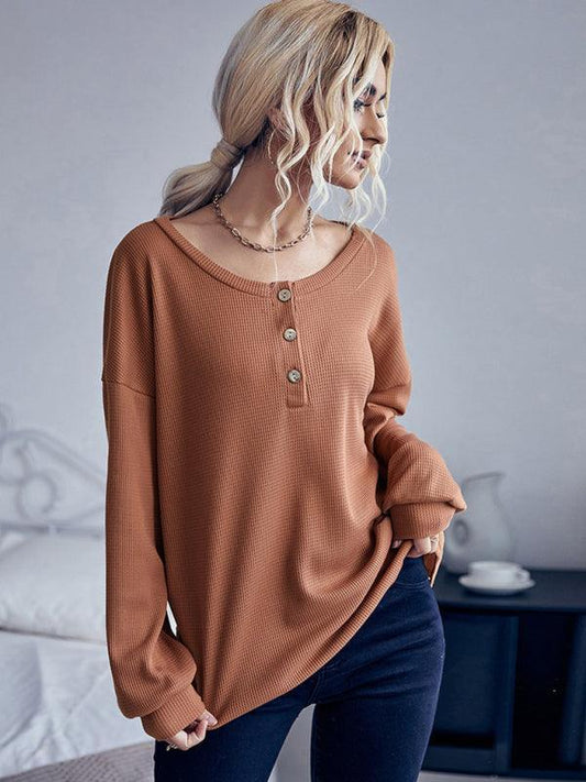 Casual Solid Color Long Sleeve Knit Sweater Thin Section - 808Lush
