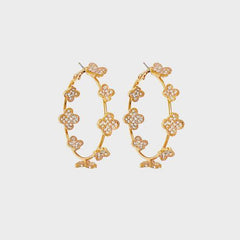 Circle Shape Rhinestone Alloy Earrings - 808Lush
