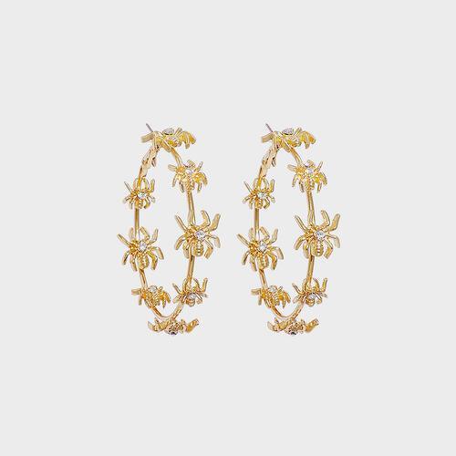Circle Shape Rhinestone Alloy Earrings - 808Lush