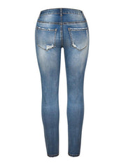 Denim Slim Ripped High Stretch Ladies Denim Trousers - 808Lush