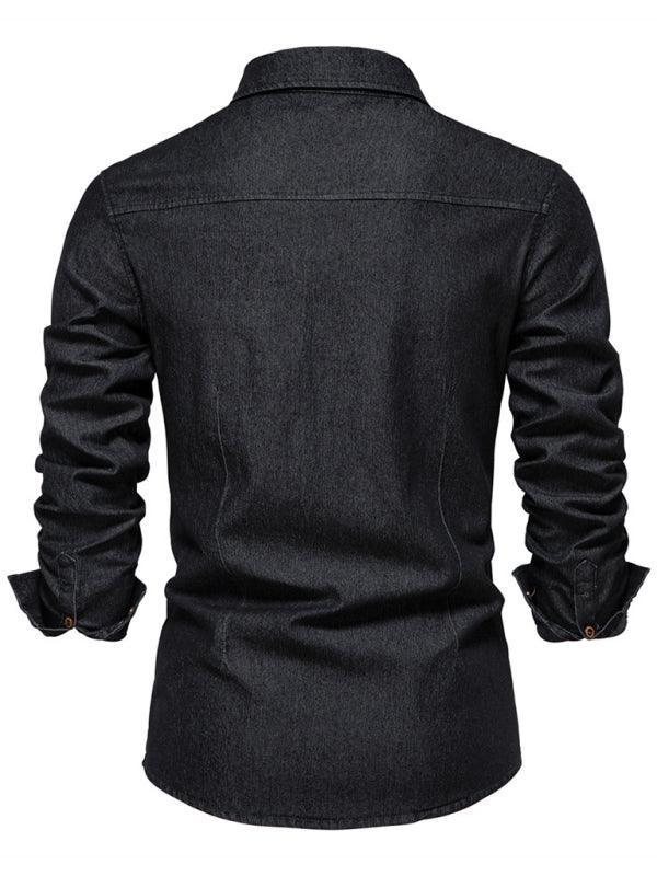 Men's shirt casual solid color non-iron men's long-sleeved shirt - 808Lush