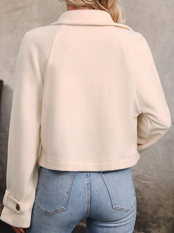 Fashion women's solid color short jacket - 808Lush