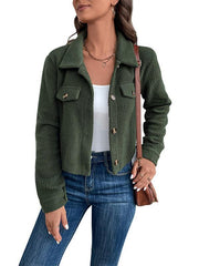 Fashion women's solid color polar fleece short jacket - 808Lush