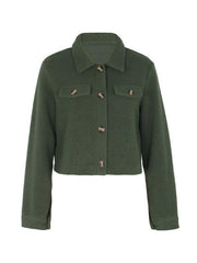 Fashion women's solid color polar fleece short jacket - 808Lush