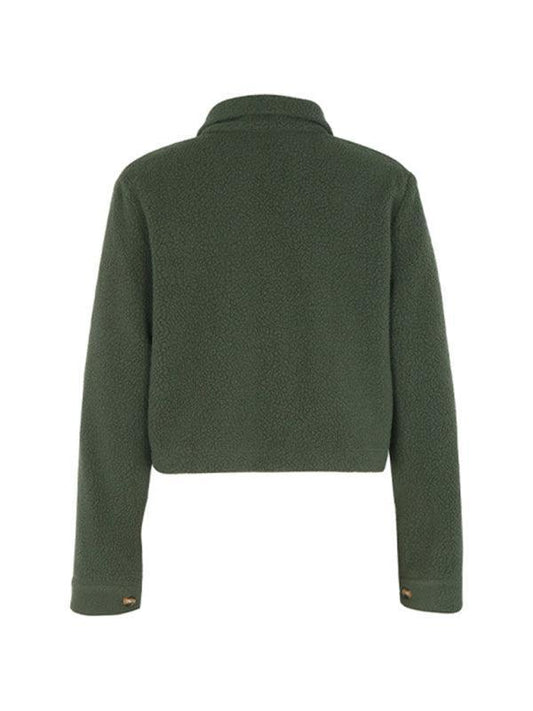 Fashion women's solid color polar fleece short jacket - 808Lush