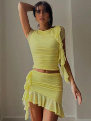Feminine slim fit knitted skirt two-piece set - 808Lush