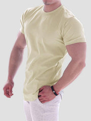 Fitness trendy brand quick-drying round neck elastic short-sleeved tight-fitting sports T-shirt - 808Lush
