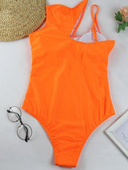 Hollow multicolor one shoulder sexy swimsuit women - 808Lush