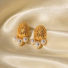 Imitation Pearl Stainless Steel Stud Earrings - 808Lush
